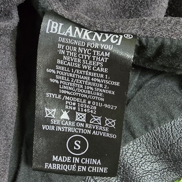 BLANK NYC | DRAPED VEGAN LEATHER COWL NECK MOTO JACKET - Picture 14 of 16